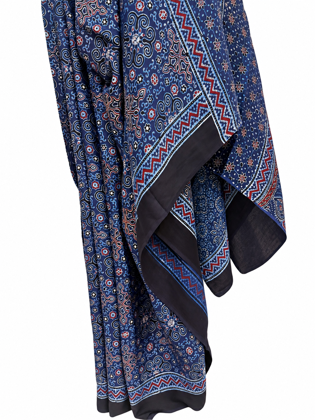 INDIGO DABU BLOCK PRINTING MODAL SILK
