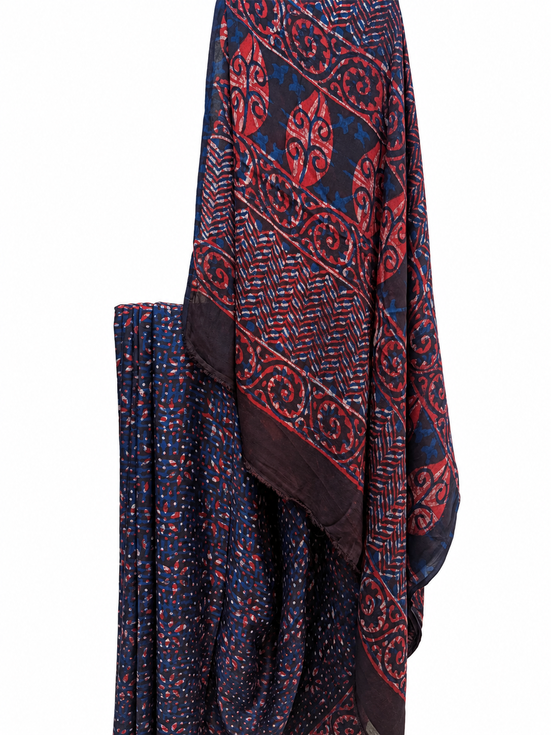 INDIGO & MADDER DYED DABU PRINTED MODAL SILK