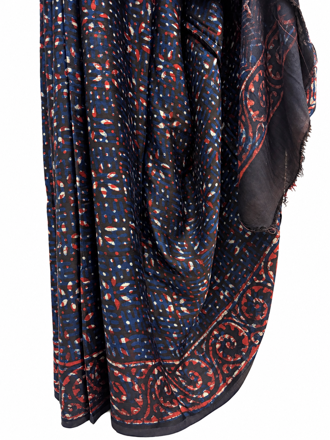 INDIGO & MADDER DYED DABU PRINTED MODAL SILK