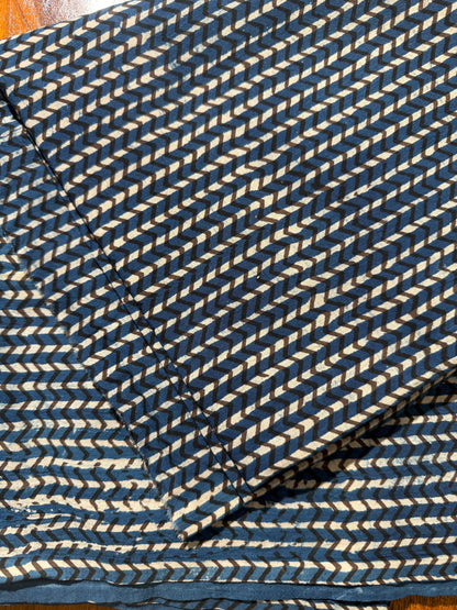 INDIGO DABU BLOCK PRINTING COTTON