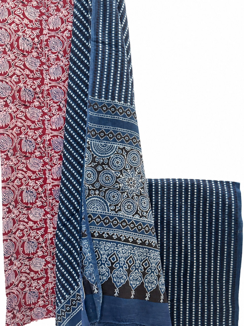 Maroon & Indigo Ajrakh Cotton Suit Set | Bayyar Bani – BAYYAR BANI