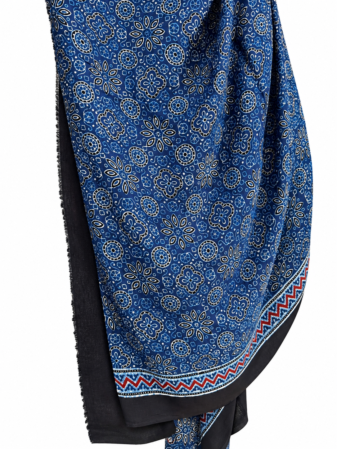 INDIGO DABU BLOCK PRINTING MODAL SILK