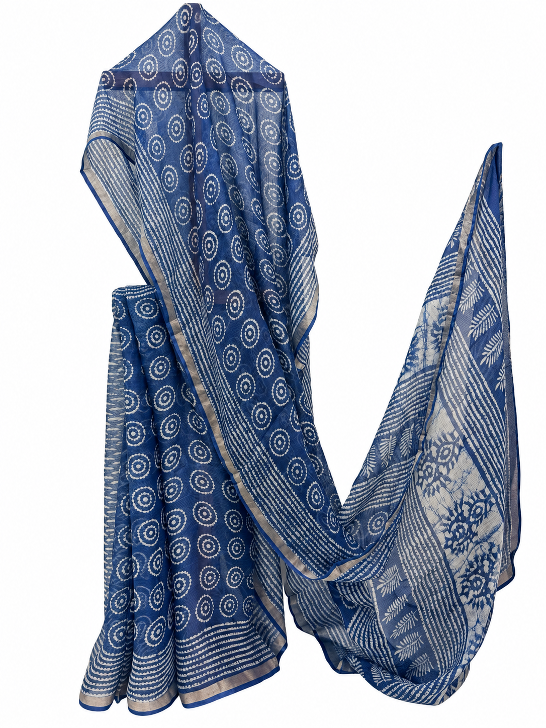 INDIGO KOTA SILK DABU BLOCK PRINTING