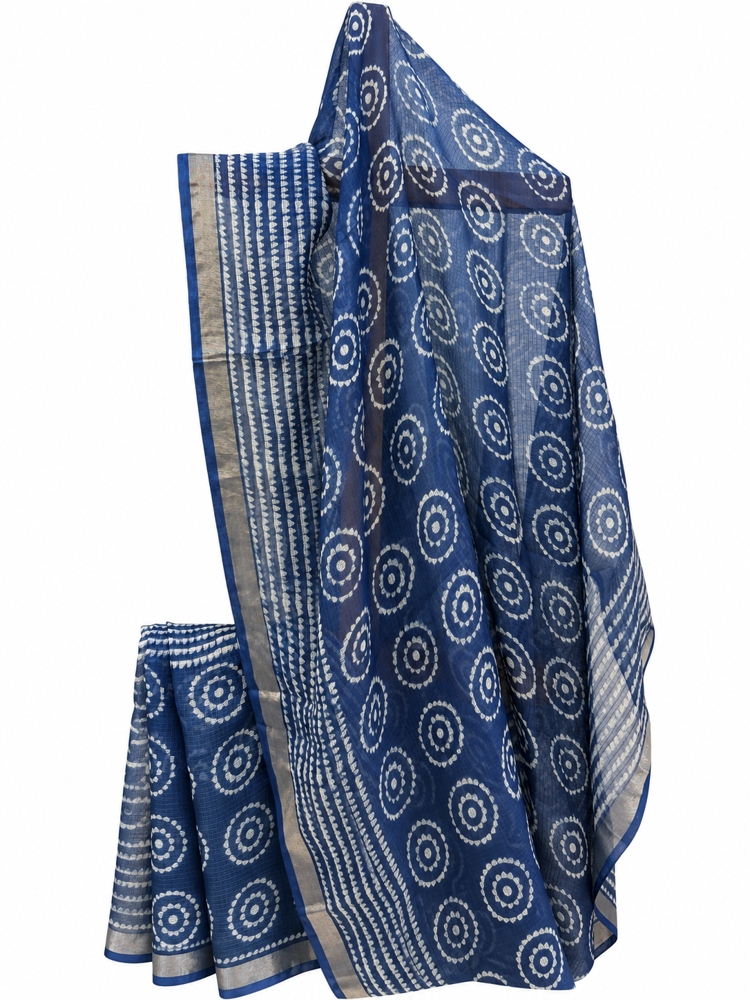 INDIGO KOTA SILK DABU BLOCK PRINTING
