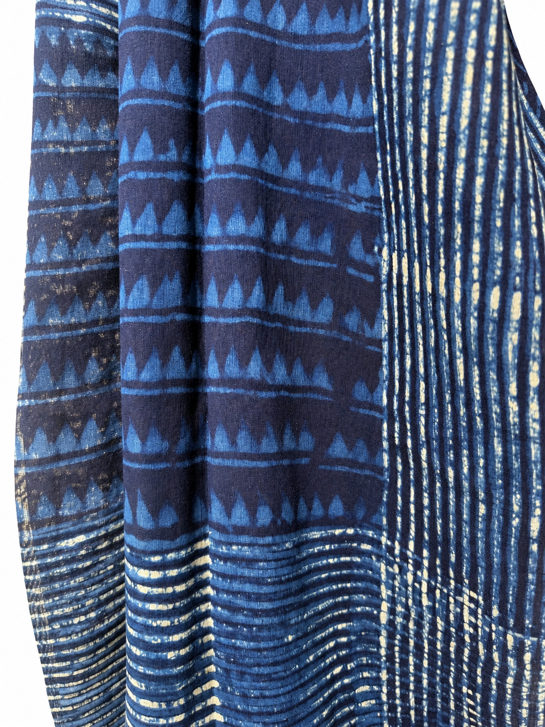 INDIGO BLOCK PRINTED CHANDERI SILK 2